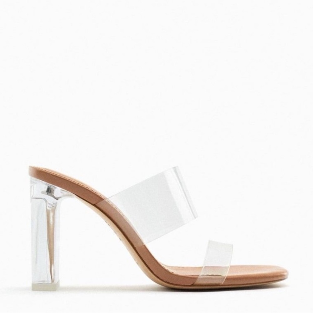 Zara Basic Collection Clear Block Heel - image 1